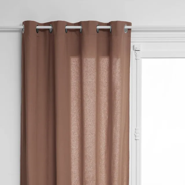 Atmosphera Katoenen gordijn met ringen ANJALI, 135 x 240 cm bruin