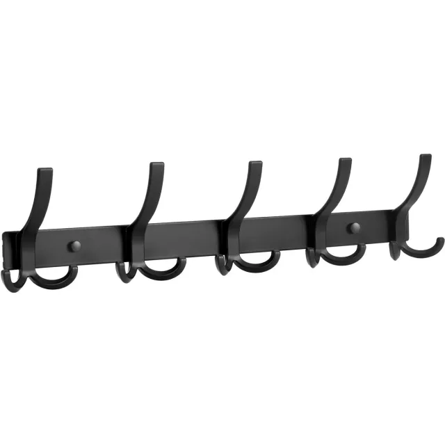 My Ninki ® Multifunctionele Wandgarderobe met 15 Praktische Haken voor Elke Ruimte in Huis, Ideaal voor Jassen en Meer zwart