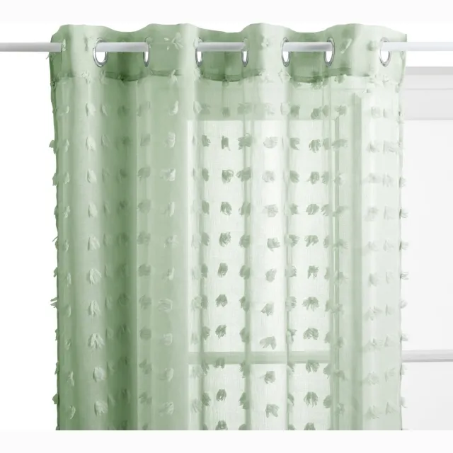 Atmosphera Créateur d'intérieur® Lily Gordijn - Transparant Gordijn - Raamdecoratie - Lichtdoorlatend - Moderne Sluiergordijnen - Polyester - 140x240 cm - Celadon Groen