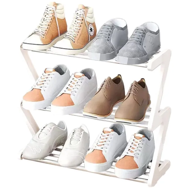 Unyqoos ® Slim en Compact Schoenenrek met 3 Verdiepingen voor Efficiënte Opslag in Kleine Ruimtes wit
