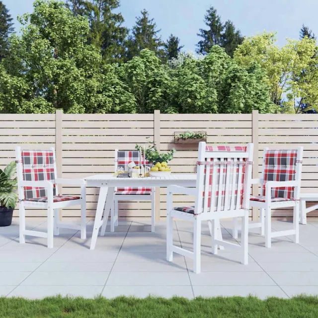 vidaXL Tuinstoelkussens 4 st 100x50x3 cm oxford stof ruitpatroon rood Meerkleurig