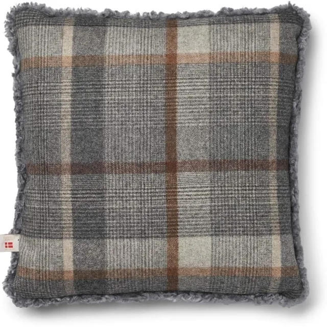 Sheepskin House Eenzijdig Schapenvacht Kussen - KW - 52x52 cm Kilberry Fir-Dark Green/Cappuccino