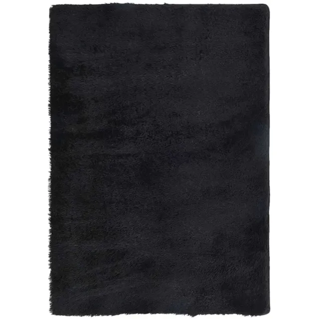 vidaXL Hoogpolig - vloerkleed - NAVARRA - cm - polyester - zwart