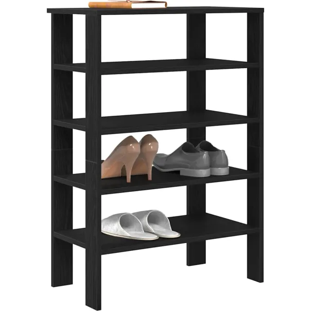 vidaXL Schoenenrek 61x32x87,5 cm bewerkt hout zwart