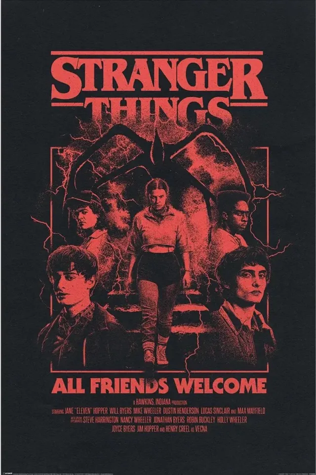 Stranger Things All Friends Welcome Unisex Poster - meerkleurig - Standard multicolor