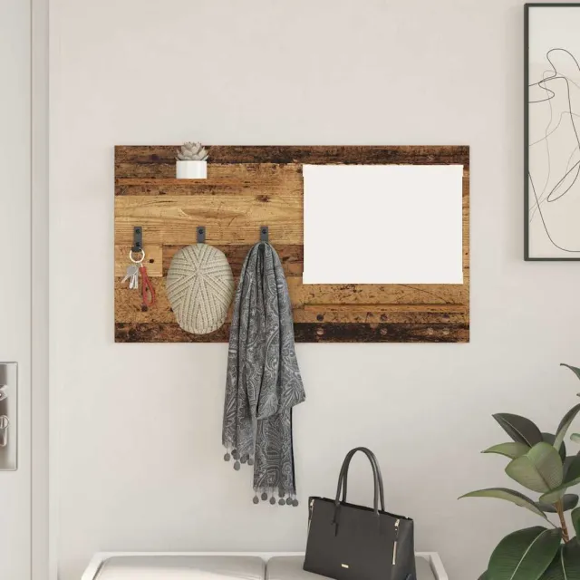 vidaXL Wandgemonteerde kapstok Oudhout 90 x 10 x 50 cm Bruin