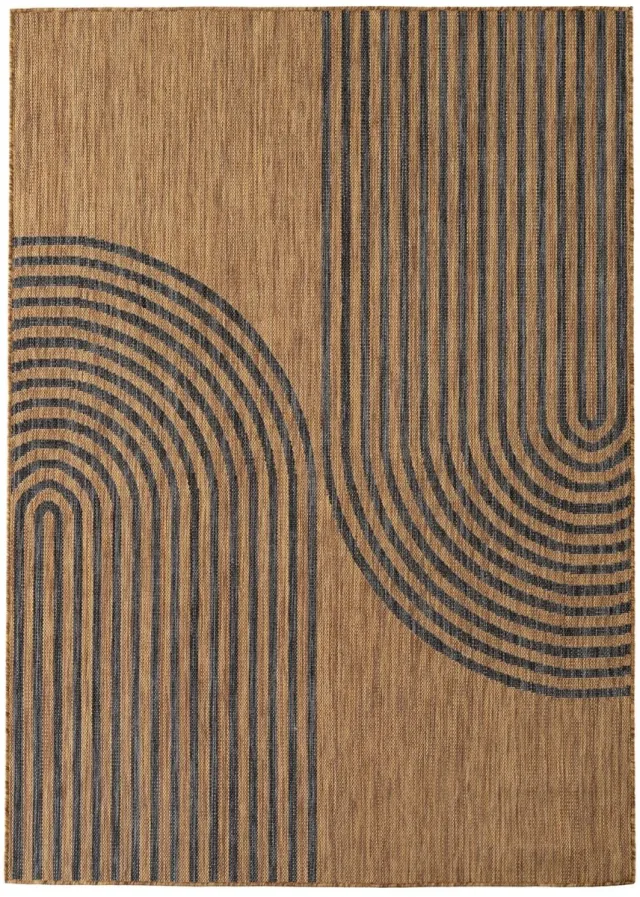Dutch XXL Buitenkleed | Mira | Bogen | Zwart | 140x200 cm | Buitentapijt | Tuintapijt