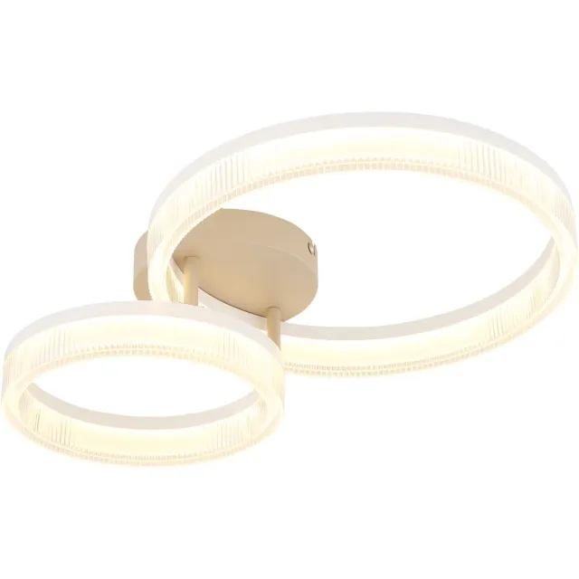 Globo LED plafondlamp ringen zandkleurig design lamp eetkamerlamp woonkamerlamp, metaal, 24W 1800Lm warm wit, LxBxH 50x33x12,3 cm