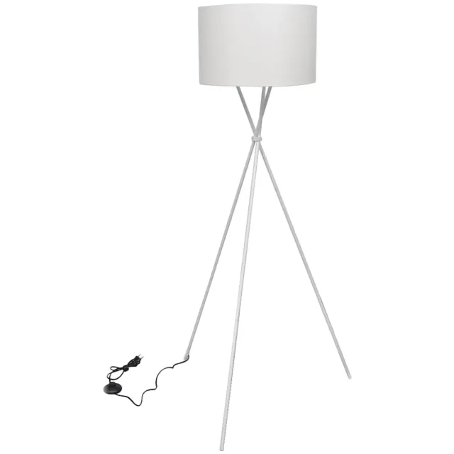 vidaXL Vloerlamp inclusief lampenkap 139 cm wit