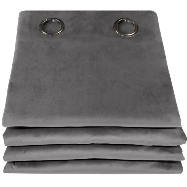 Moondream DecibelControl™4in1 Geluidsisolerend kamerschermgordijn | Thermisch | Verduisterend | Isolerend | Gepatenteerde Technologie | EU-fabricaat | Fluweel | Oogjes | Grijs MC09 | 135x250 (BxH) cm