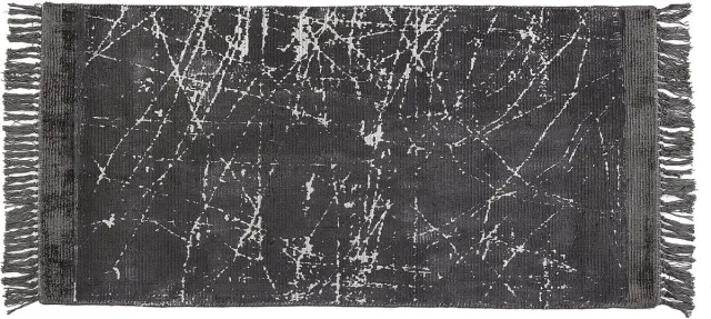 Beliani HANLI - Vloerkleed - Donkergrijs - 80 x 150 cm - Viscose