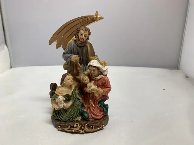 Dekoprojekt Kerststal staand Bruin, groen, rood, wit, goud, blauw