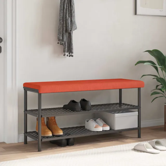 vidaXL Bankkussen corduroy Rood-oranje Diepte 35 cm