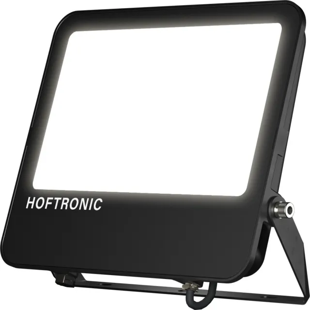 HOFTRONIC Luxor V2 LED Schijnwerper 150 Watt 24000 Lumen (160lm/W) - 4000K Neutraal wit licht - IP65 waterdicht - Incl. Ventilatieplug - 5 jaar garantie Zwart