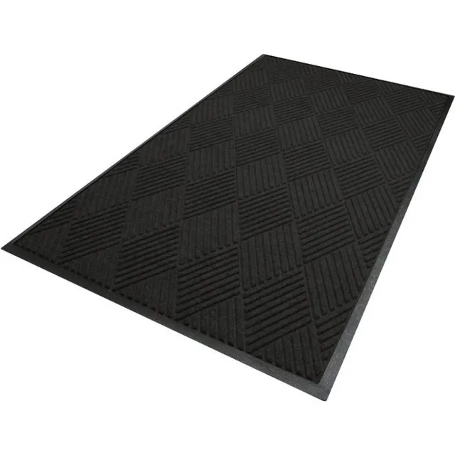 Mountville Mills Europe Waterhog Diamond Droogloopmat 90x150 cm Antraciet - Schoonloopmat Rubber Border
