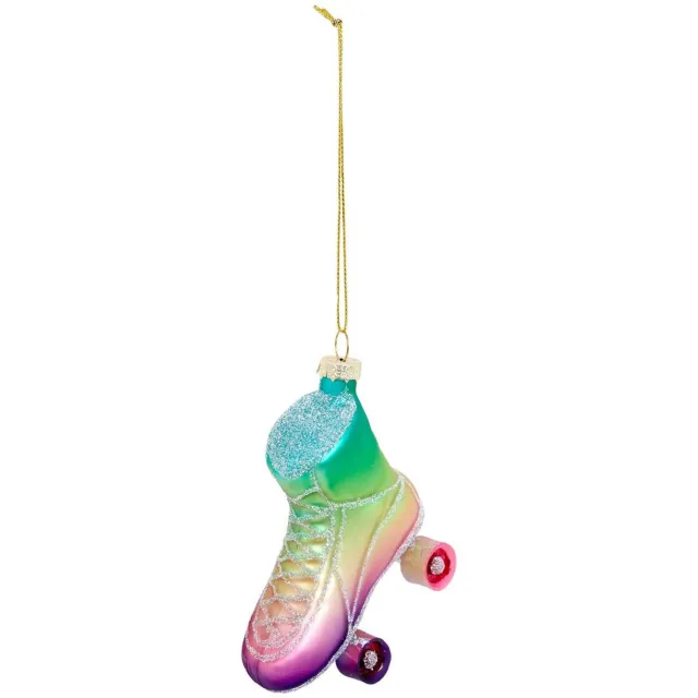 Atmosphera Créateur d'intérieur® Veelkleurige glazen dennenboomhanger met wieltjes, 8 cm Multicolore