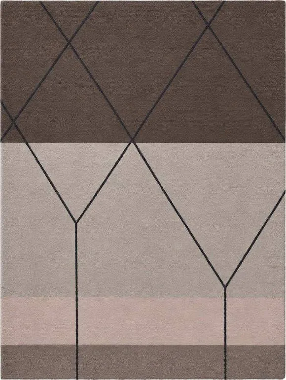 Mette Ditmer rechthoekige grafische deurmat 80x55 cm - bruin