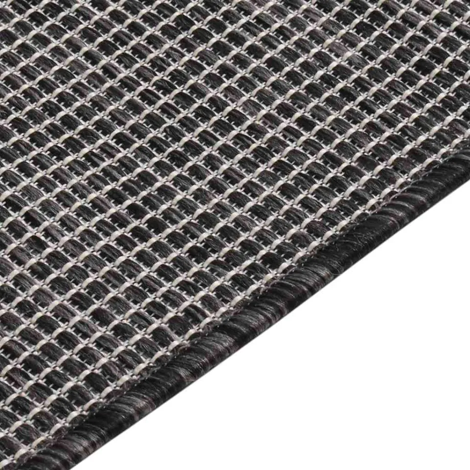 vidaXL Buitenkleed platgeweven 140x200 cm grijs, foto 4
