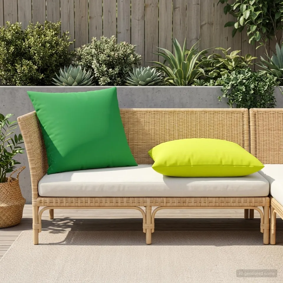 vidaXL Dekenkussen - 2 - st - HEERLEN - Heldere - Groen. - 65 - x - 65 - cm - Polyester, foto 2