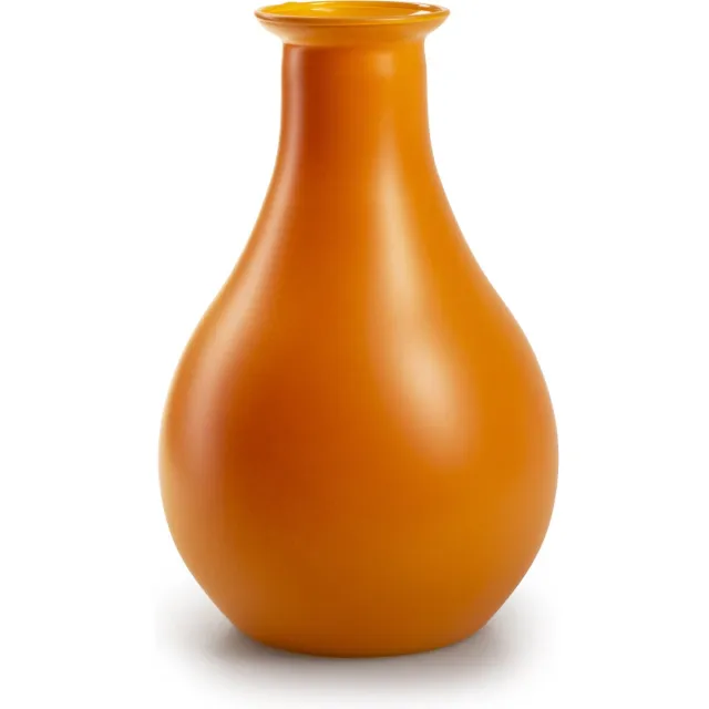 Jodeco Bloemenvaas Theresa - mat oranje - eco duurzaam glas - 15 x 25 cm - Sierlijke kruik vorm