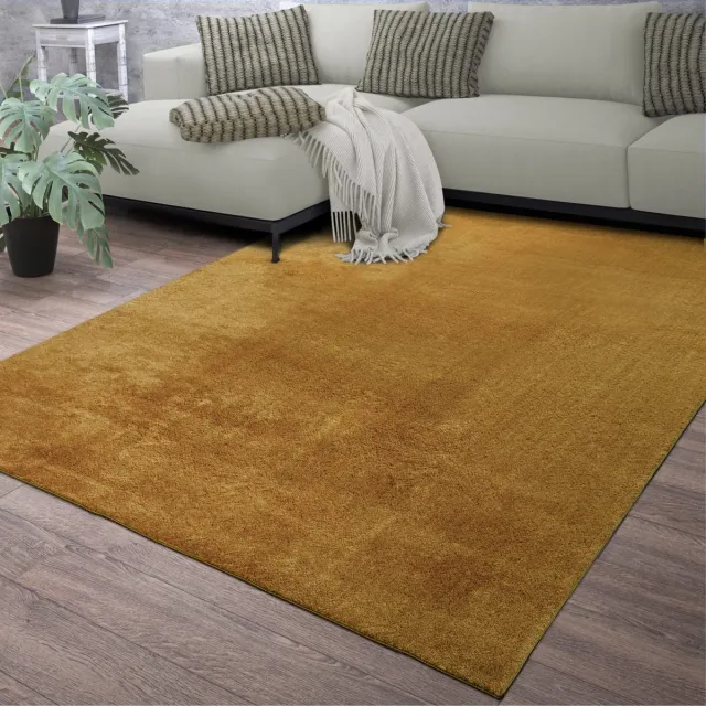 TT Home Woonkamer korte pool effen modern design wasbaar 200 x 200 cm Vierkant 200 x 200 cm Vierkant geel