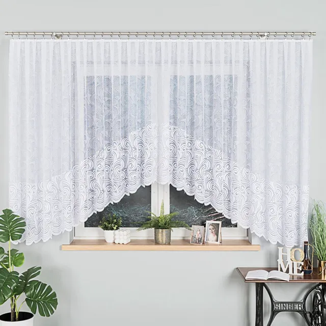 Markizeta KINGA Serie - Jacquard Gordijn - 500x160 cm - Golvend Motief - Wit