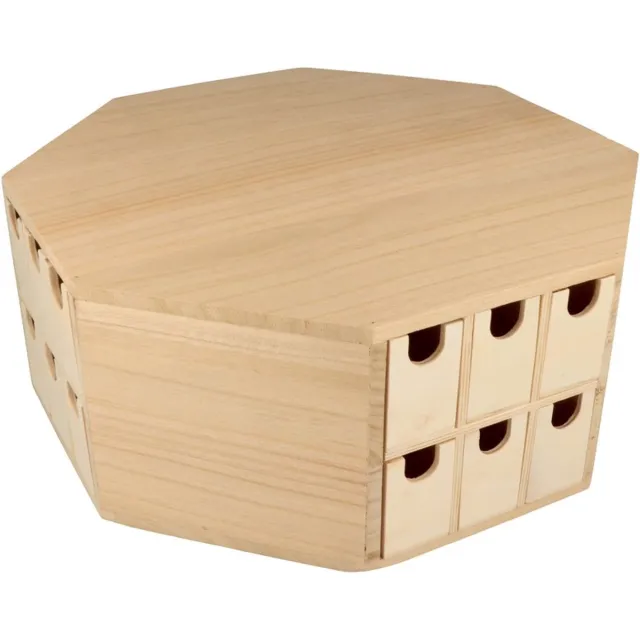 Artemio Adventskalender achthoekig 32x12,5x32 cm Hout