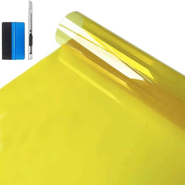Famanu Veelkleurige raamfolie, PET, 99% UV-bescherming, zelfklevende warmte-isolerende getinte folie voor auto, huis en kantoor, 40 x 200 cm