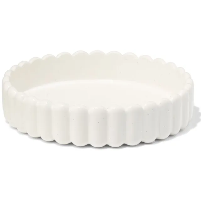 HEMA Kaarsonderzetter ⌀20cm keramiek ribbel wit (wit)