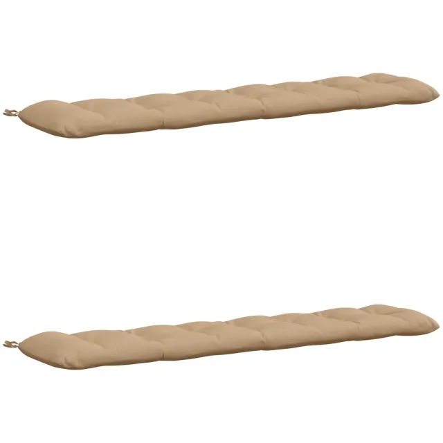 vidaXL Bankkussens - VIANEN - 2 - st - 100% - Polyester - Zand - 190 - x - 40 - x - 12 - cm