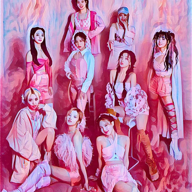 Passion For Art K-POP TWICE 3 - Poster - 70 x 100 cm roze