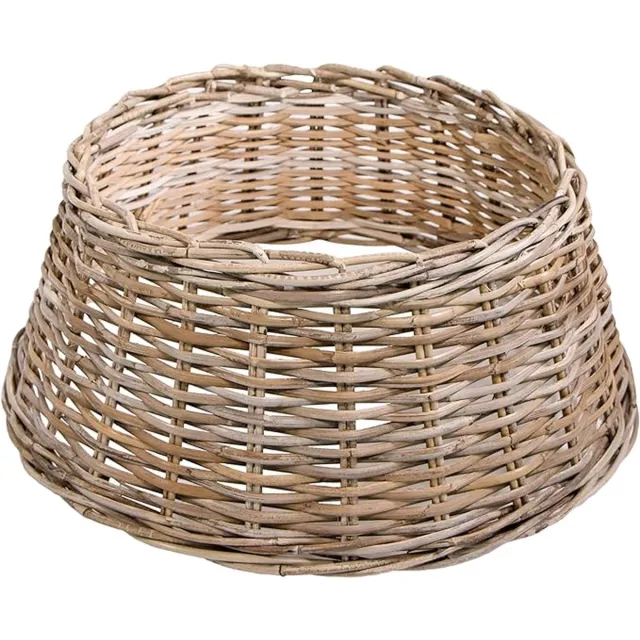 Kubu Kerstboomrok - kerstboommantel - diameter 60 cm - rotan bruin / grijs