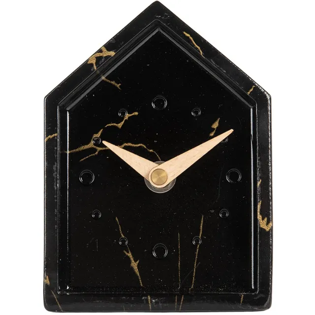 Gabriël Tafelklok 10x4x13 cm Zwart Metaal