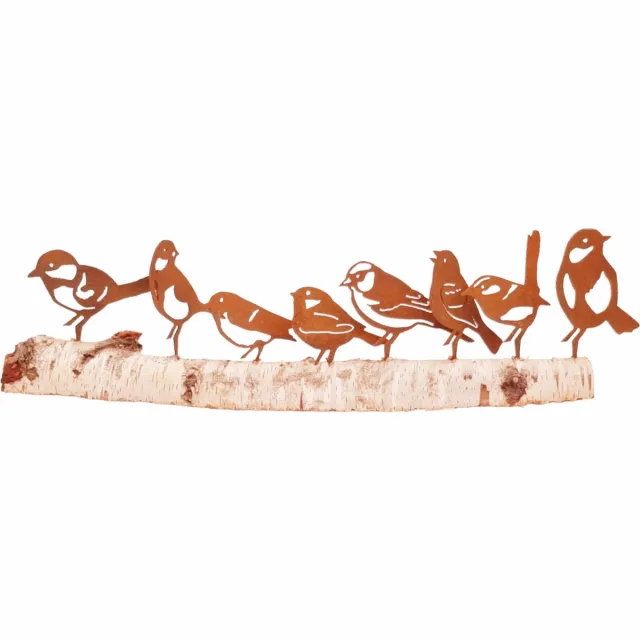 Dream-Garden Tuindecoratie zeven vogels roest set 3 Roest bruin.