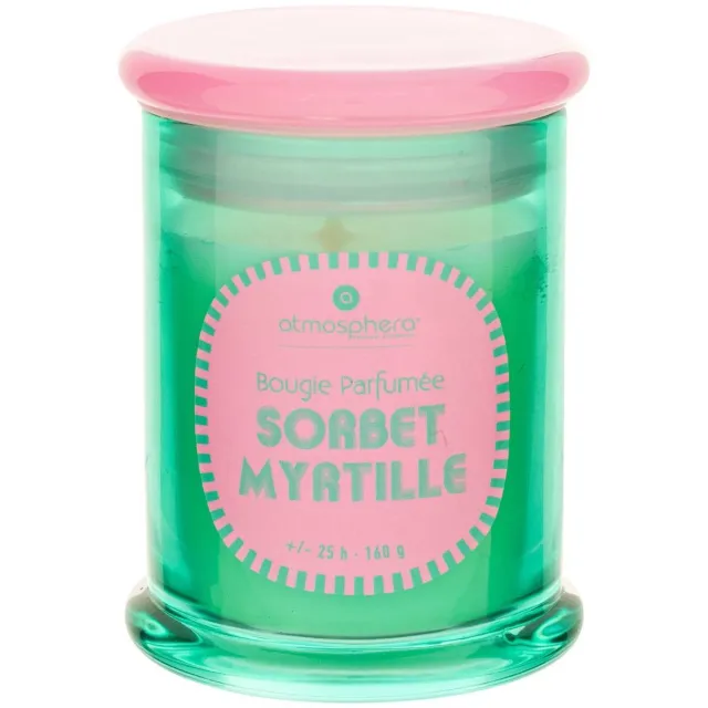 Atmosphera Créateur d'intérieur® Geurkaars 160 g in gekleurd glazen potje SORBET Vert