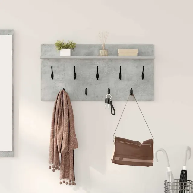 vidaXL Wandgemonteerde kapstok Beton Grijs 80 x 40 x 12 cm