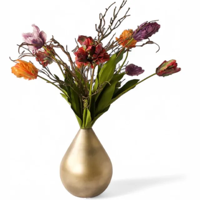Winq Boeket Papagaai Tulpen Multicolor (75cm)-kunstbloemen-kunsttulpen-ex. vaas Rood