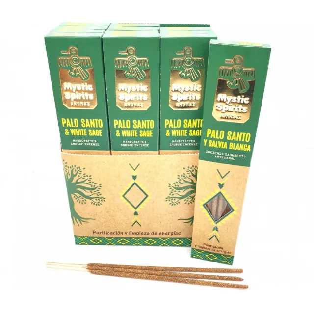NewAge NL Palo Santo & White Sage wierook - Mystic Spirits Aromas (12 pakjes) groen, geel