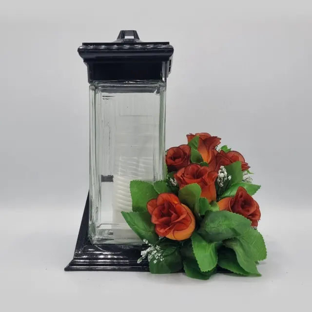 Herdenkingslichtjes Herdenkingslicht - ZC2 - Bloemstuk - W847/21 - Oudoranje - Grafdecoratie - Zijdenbloemen - Kunstbloemen - Grafkaars - Graflicht