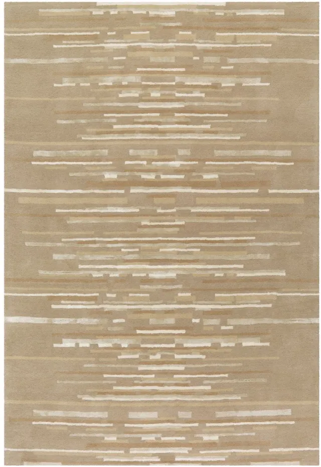 Padiro design laagpolig vloerkleed - lichtbeige - modern abstract ontwerp - voor vloerverwarming - van wol, viscose en katoen