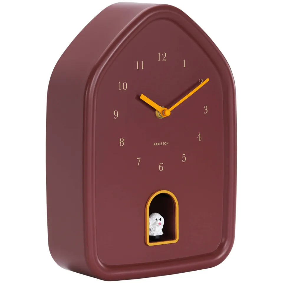 Karlsson Modern Doggy wandklok burgundy rood, foto 4