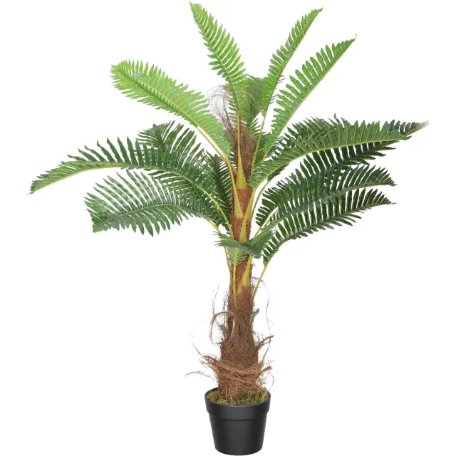 Homcom Kunstmatige Palmboom - PEVA - 16 x 16 x 100 cm - Smaragdgroen