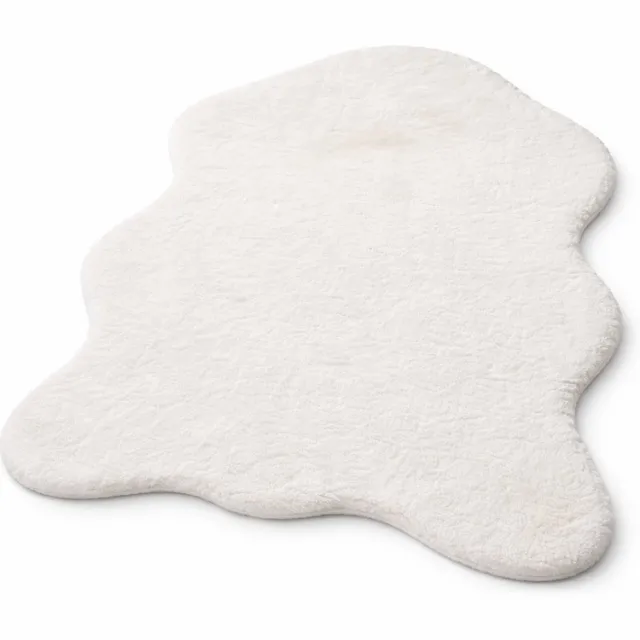 Living & Style Imitatiebont Vloerkleed – Zacht Kunstbont Tapijt – Wit – Decoratief & Comfortabel