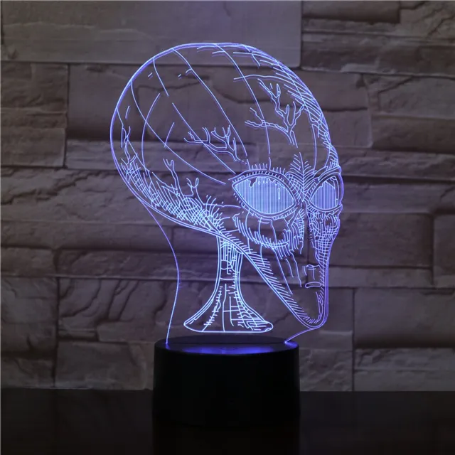 MC Living 3D Led Lamp Met Gravering - RGB 7 Kleuren - Alien