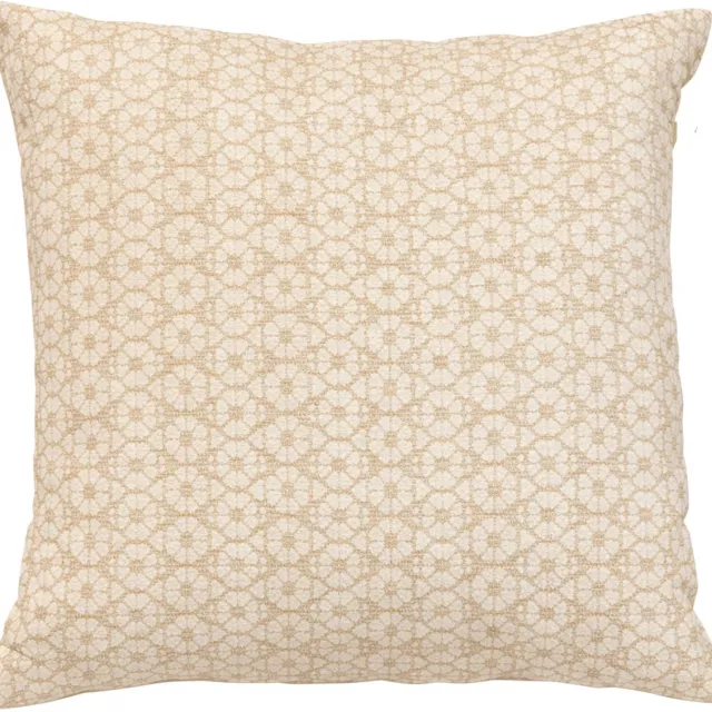 Dutch Decor SHIVA - sierkussen 45x45 cm - bloemmotief - White Swan - wit - Inclusief binnenkussen - Luxe kussens voor woonkamer & bank