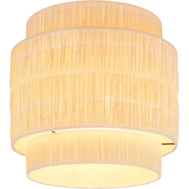 B.K.Licht Papper - Plafondlamp - verlichting raffia - boho stijl - E27 fitting- Ø30 - natuurlijk - bruin