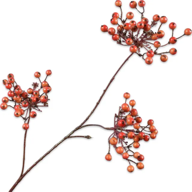 Silk-ka Kunstbloem-Zijden Bloem-Kunsttak Bessentak Oranje 96 cm