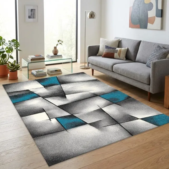 TapisTrend Designer tapijt Turquoise 120x170 cm Modern abstract vloerkleed met geometrische vormen voor de woonkamer, slaapkamer en eetkamer