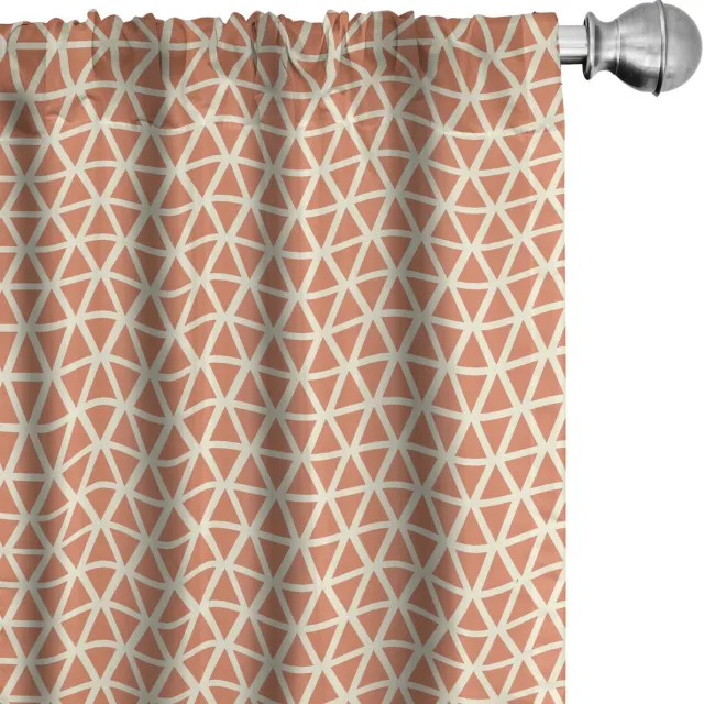 ABAKUHAUS oranje gordijnen – Groovy Triangles – 2x75x225 cm Blass Oranje Ivoor