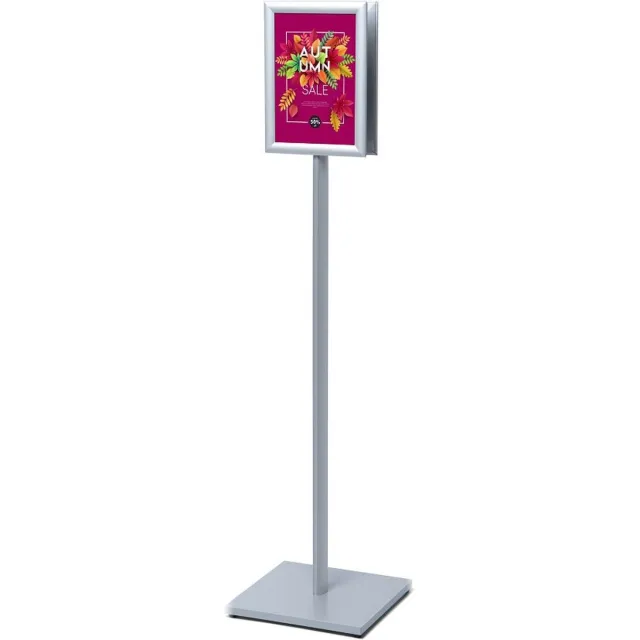 Syna Catching Posterstandaard A4 Rechte Hoeken 25 mm Dubbelzijdig - Syna CAPOA4G25D Zilver